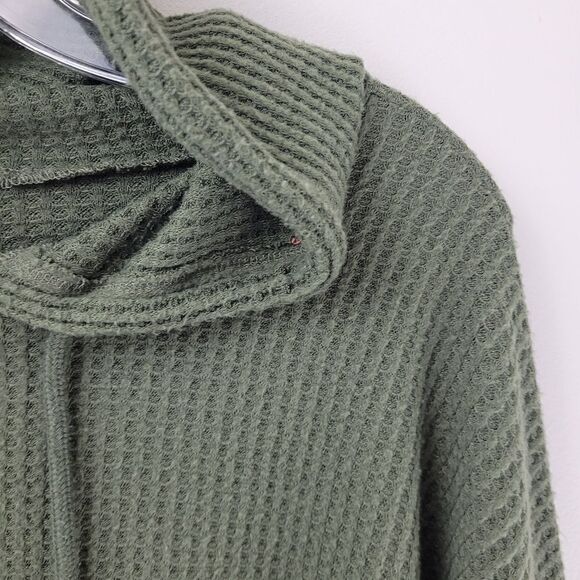 F21 cropped waffle knit hoodie - Picture 4 of 8